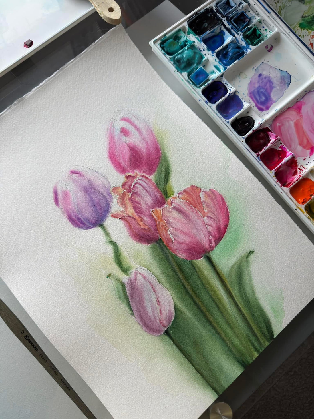 Original Watercolour Tulips